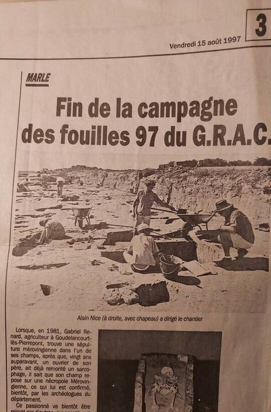 Article de presse sur la fin de la fouille 